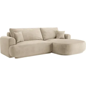 Pohovka Micadoni Sametová rozkládací pohovka Ella 271 cm, pravá