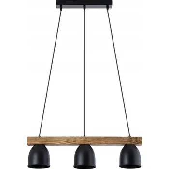 Závěsné stropní svítidlo 3xE27 lustr LOFT VINTAGE DŘEVO KOV GEOMETRICKÉ