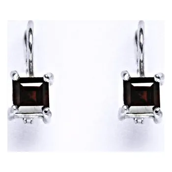 Náušnice Zlaté náušnice, přírodní granát , bílé i žluté zlato - NK 1370