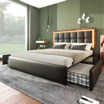 Postel Jednolůžková dřevěná postel Arhatreya 140x200 cm černá