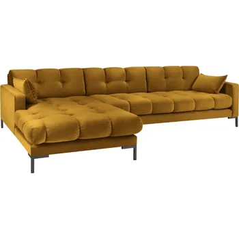 Pohovka Micadoni Sametová rohová pohovka Mamaia 293 cm, levá