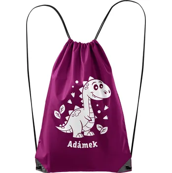 Městský batoh Vak Dinosaurus se jménem - polyester Barva: Fuchsiová