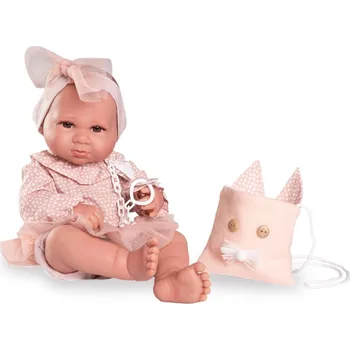 Panenka Realistické miminko holčička Luca s kočičí taštičkou od Antonio Juan (Recien Nacida Luca con bolsito )