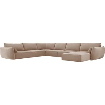 Pohovka Micadoni Sametová rohová pohovka Kaelle 384 cm, levá