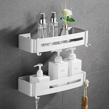 Obraz KOUPELNOVÁ POLIČKA POD PRYŠNIC stříbrná 2ks