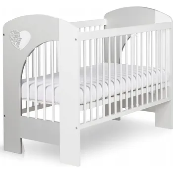 Dětská postýlka Dřevěná postýlka Klupś Meble Dziecięce Nel Srdce 60 x 120 cm bílá