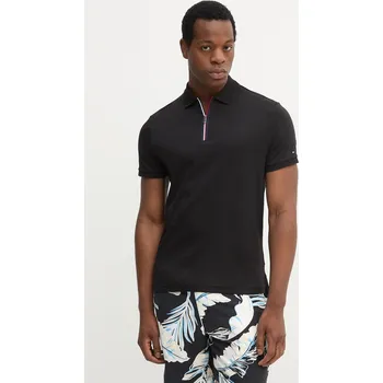 Bavlněné polo tričko Tommy Hilfiger MW0MW39552 černá 99X, vel. M