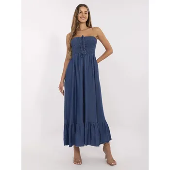 Dámské šaty Letní maxišaty bez ramínek Italy Fashion modré EU velikost: Univerzální