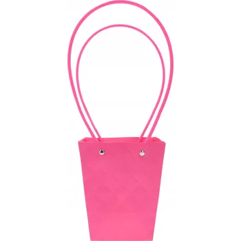 Dárková taška Růžová papírová dárková taška na květiny prošívaná 37 cm Valentýn