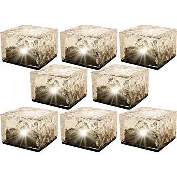 Venkovní osvětlení 8x Solární Lampa do zahrady KOSTKA LEDU 7cm Nájezdová Zapuštěná Solární LED NW