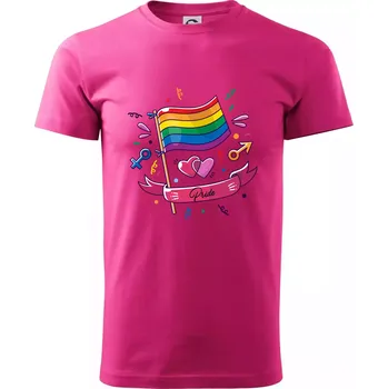 Pride vlajka - Klasické pánské triko vyšší gramáže - 4XL ( Purpurová )