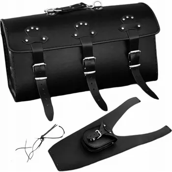 Zavazadlo na motocykl Kožený pás na nádrž Honda VT125 + Kožený motocyklový kufr bez cvočků