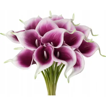 umělá květina Lilie umělé květy dekorativní bílo-fialové 34,5 cm sada 20 ks