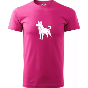 Pánská móda Origami pes z boku - Klasické pánské triko vyšší gramáže - L ( Purpurová )