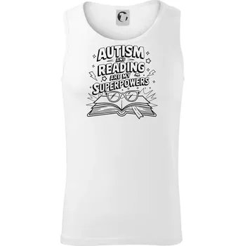 Pánské termoprádlo Autism and reading are my superpowers - Tílko pánské Core - 2XL ( Bílá )
