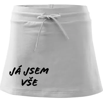 Dámská sukně Nápis Já jsem vše! - Sportovní sukně - two in one - S ( Bílá )