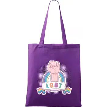 LGBT ruka - Taška bavlněná - 42 x 38 cm ( Fialová )