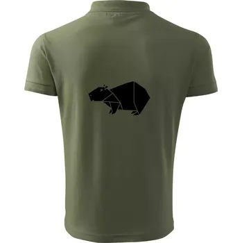 Pánská košile Origami kapybara - Polokošile pánská Pique Polo 203 - XL ( Khaki )