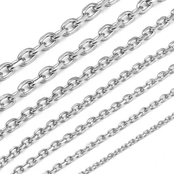 Řetízek Řetízek z chirurgické oceli Clasic- 1.5 mm - 7 mm Stříbrný, Délka 23 cm, Průměr ø 1.5 mm Impress Jewelry US52373-25