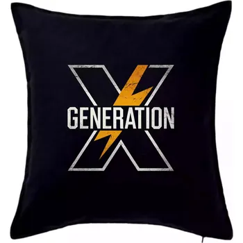 Polštář Generace X (Gen X) - Oranžové X - Polštář 50x50 - 50x50 - Pouze potah ( Černá )