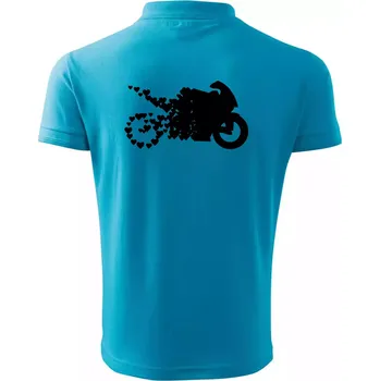 Pánská košile Moto love - Polokošile pánská Pique Polo 203 - 5XL ( Světlý tyrkys )