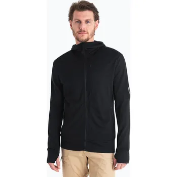 Pánská mikina Pánská trekingová mikina icebreaker Merino 260 Quantum IV Zip Hoodie black
