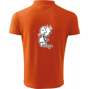 Pánská košile Párový motiv - panáček a magnet - Polokošile pánská Pique Polo 203 - 5XL ( Oranžová )