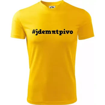 Chlapecké tričko Jdem pít pivo - Dětské triko sportovní (dresovina) - 134 cm/8 let ( Žlutá )