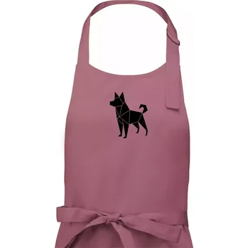 Kuchyňská zástěra Origami pes z boku - Pánská zástěra na vaření - Univerzální velikost ( Starorůžová )