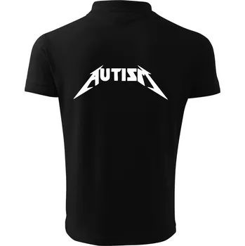 Pánská košile Autism rock nápis - Polokošile pánská Pique Polo 203 - S ( Černá )