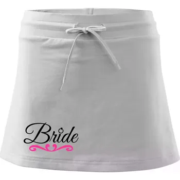 Dámské oblečení Nápis bride s prstenem - Sportovní sukně - two in one - L ( Bílá )