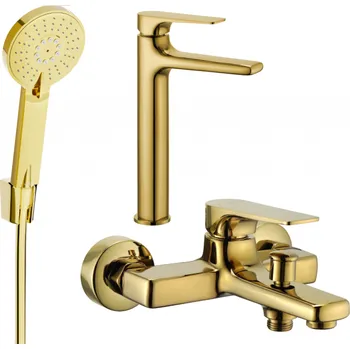 Vodovodní baterie Mexen Lynx R40 sada vanových baterií, zlatá - 745913R40-50 Bateriové soupravy