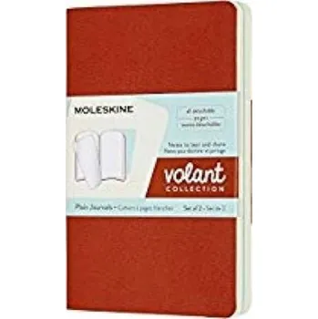 Blok Sešity Moleskine Volant - měkké desky S, čisté, 2 ks, výběr barev - oranžový/ modrý