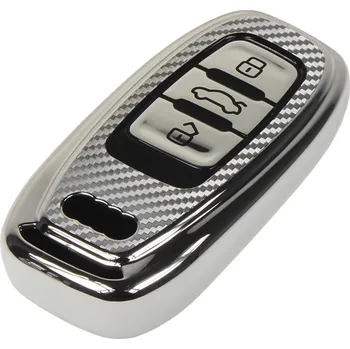 TPU obal pro klíč Audi, carbon silver