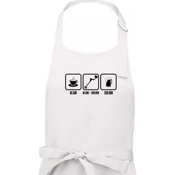 Kuchyňská zástěra Káva detektor pivo - Dámská zástěra na vaření - Univerzální velikost ( Bílá )
