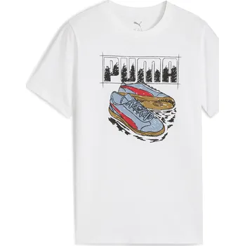 Chlapecké tričko Dětské Tričko s krátkým rukávem PUMA GRAPHIC SNEAKER TEE B 68993902 – Bílá 140