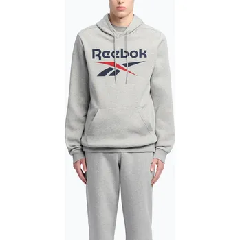 Pánská mikina Pánská mikina Reebok Identity Big Logo Fleece Hoodie medium grey heater/vector navy/vector red