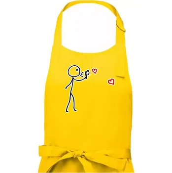 Kuchyňská zástěra Láska bublifuk - Pánská zástěra na vaření - Univerzální velikost ( Žlutá )