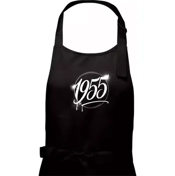 Kuchyňská zástěra Narozeninovy ročník graffiti 1955 - Pánská zástěra na vaření - Univerzální velikost ( Černá )
