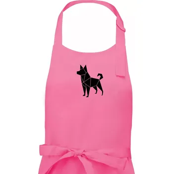 Kuchyňská zástěra Origami pes z boku - Dámská zástěra na vaření - Univerzální velikost ( Růžová )