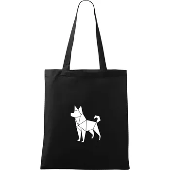 Nákupní taška Origami pes z boku - Taška bavlněná - 42 x 38 cm ( Černá )