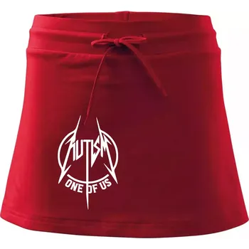 Dámská sukně Autism one of us - Sportovní sukně - two in one - XS ( Červená )