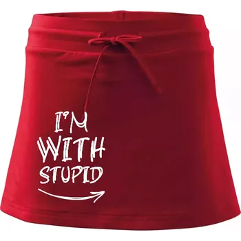 Dámská sukně Iam with stupid - Sportovní sukně - two in one - XS ( Červená )
