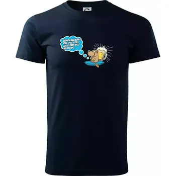 Pánské tričko Žádnou malinovku, ale pivo - Triko extra velké (5-8XL) - 6XL ( Námořní modrá (velmi tmavá - téměř černá) )