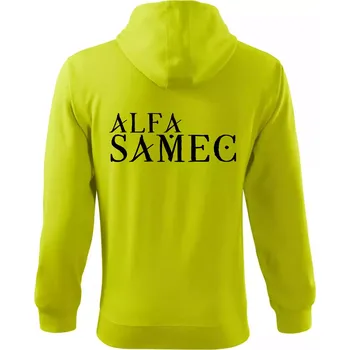 Pánská móda Alfa Samec - Mikina s kapucí na zip trendy zipper - XL ( Limetková )