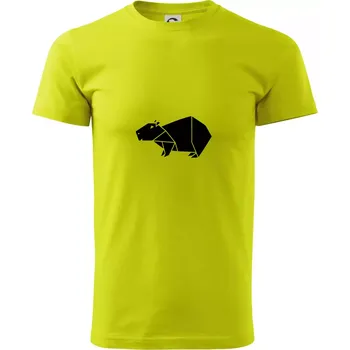 Origami kapybara - Klasické pánské triko vyšší gramáže - S ( Limetková )