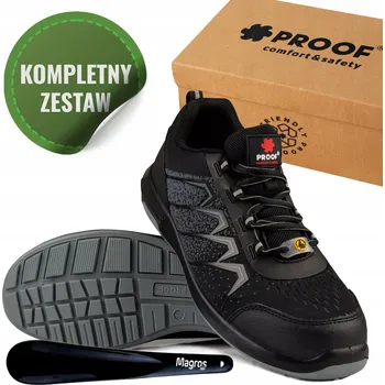 Pracovní obuv Pracovní polobotky Magros Bezpečnostní obuv s ocelovou špičkou a stélkou BOZP S1P ESD, velikost 48