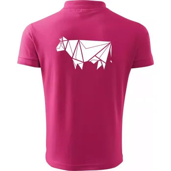 Pánská košile Origami kráva z boku - Polokošile pánská Pique Polo 203 - 2XL ( Purpurová )