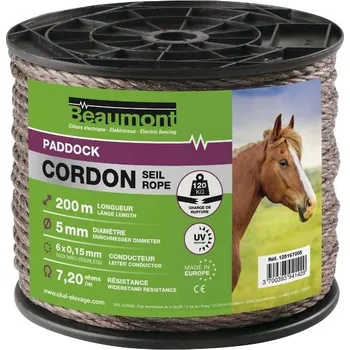 Ohradník Ohradníkové lanko BEAUMONT Paddock hnědé 5mm