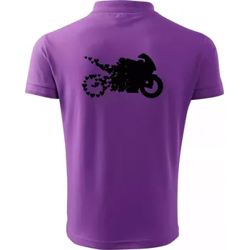 Pánská košile Moto love - Polokošile pánská Pique Polo 203 - XL ( Fialová )